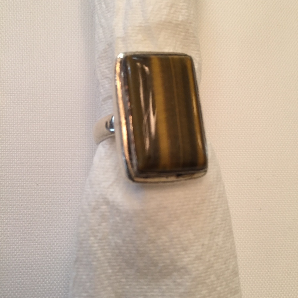 .925 Sterling Silver and Tigers Eye Ring
